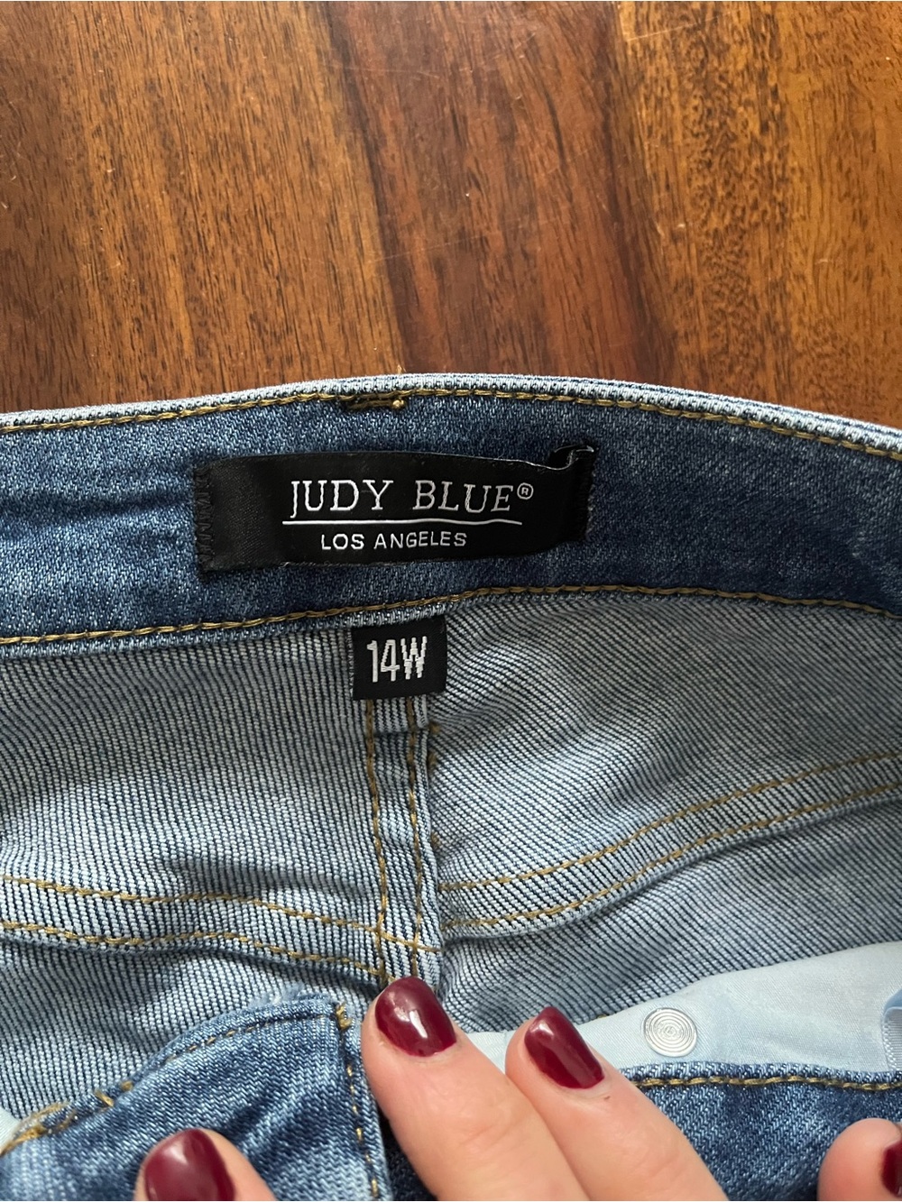 Judy Blue High Rise Straight Leg Jeans Medium Wash - Size 14W - Picture 5 of 6